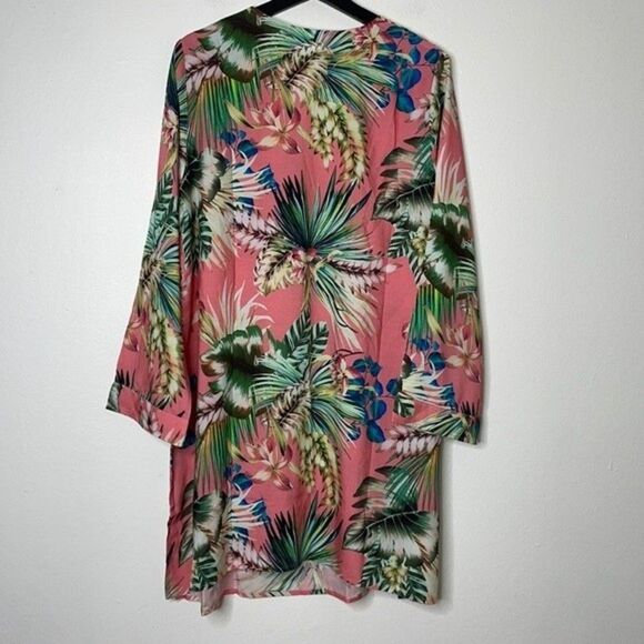 La Blanca Womens Size Small Pink Palm Tree Coverup Swimsuit Dress - Picture 4 of 8